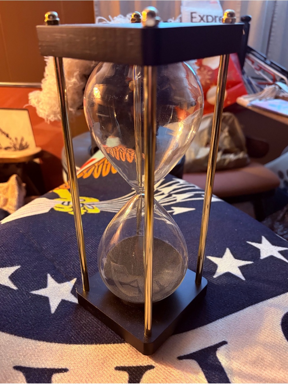 Modern Black and Gold Hourglass Timer